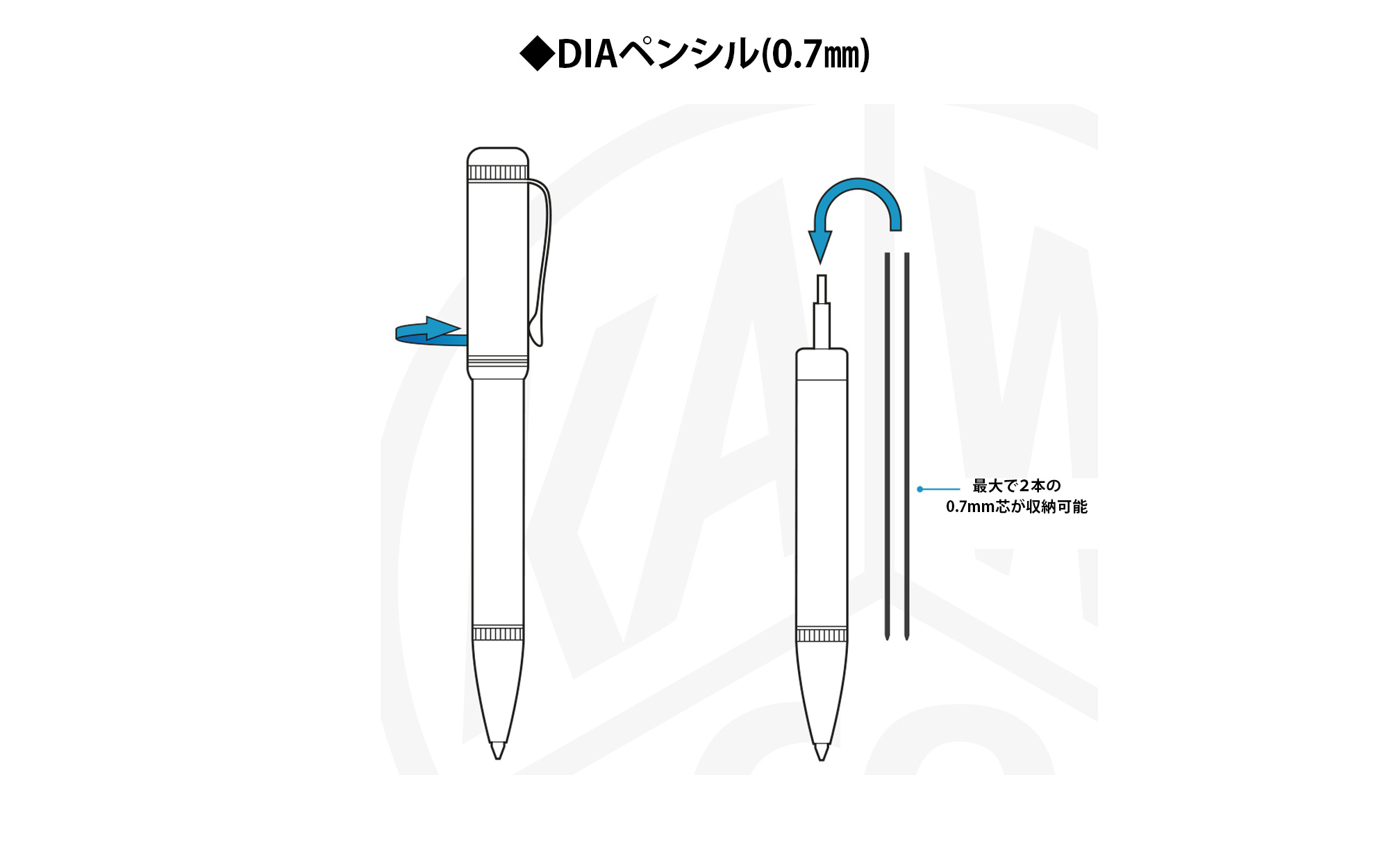 DIAペンシル替え芯補充方法