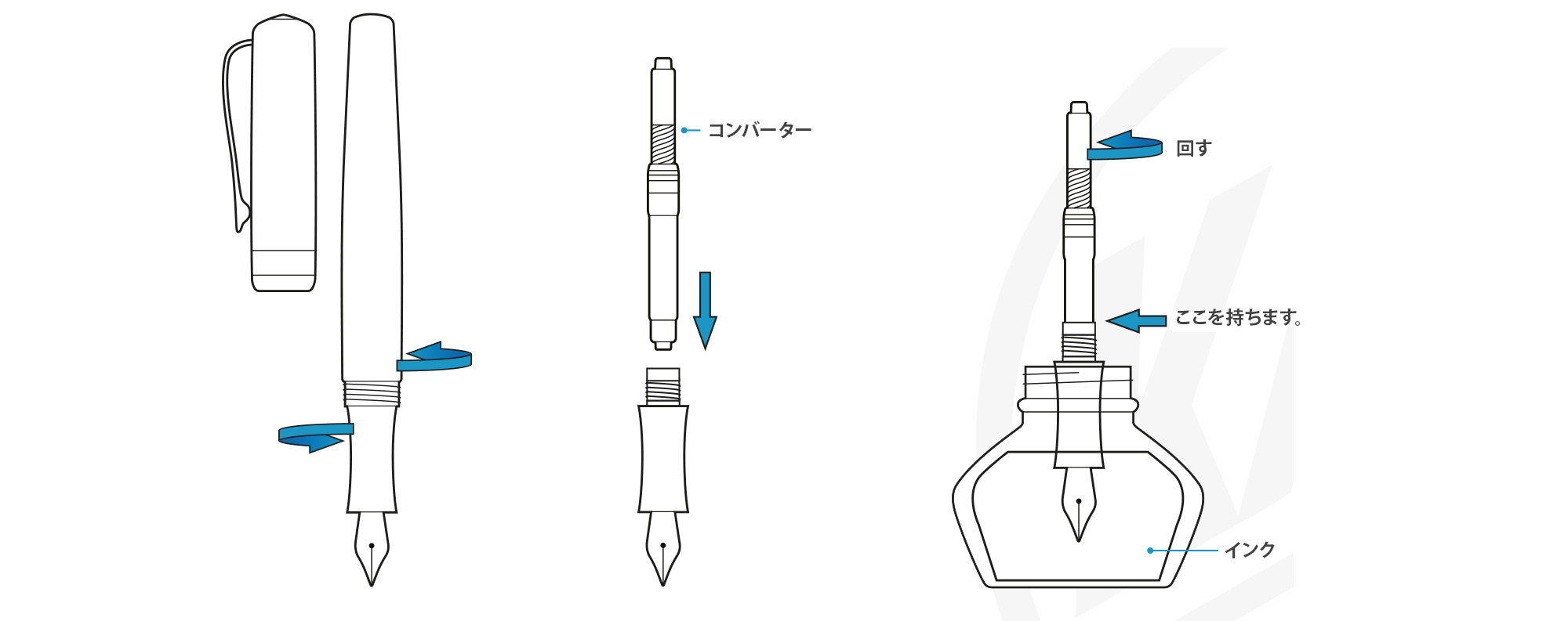 コンバータでのインク補充方法